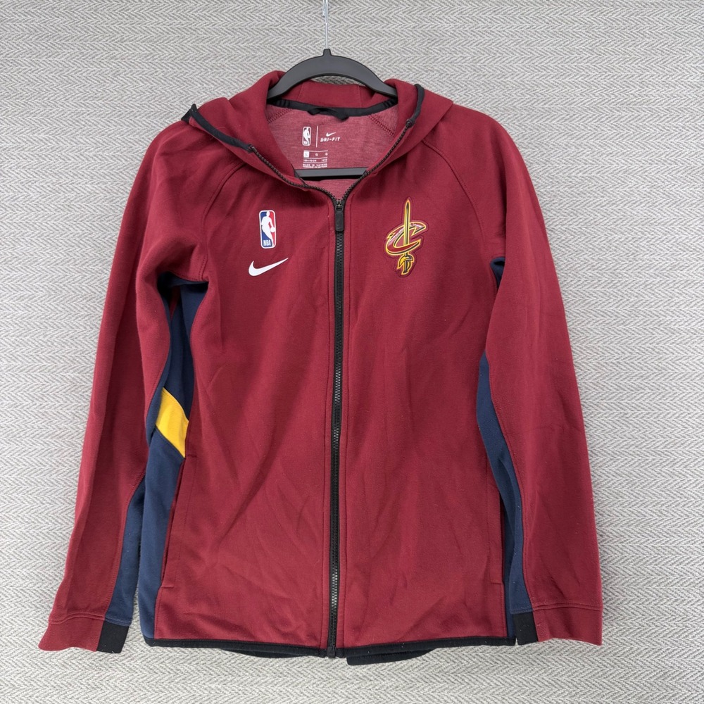 Nike Cleveland Cavaliers Hoodie Kids L 14/16 Red Dri-FIT NBA Basketball Zip Up